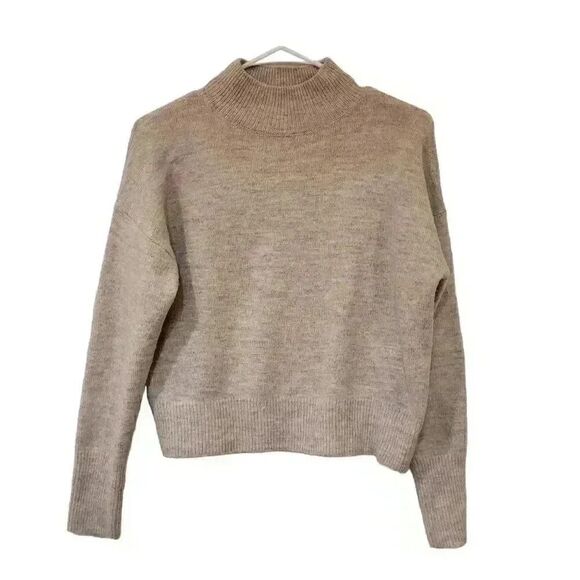 Sophie Rue Women's Oatmeal Acrylic/Poly/Spandex Knit Mock Neck Sweater - Picture 2 of 9